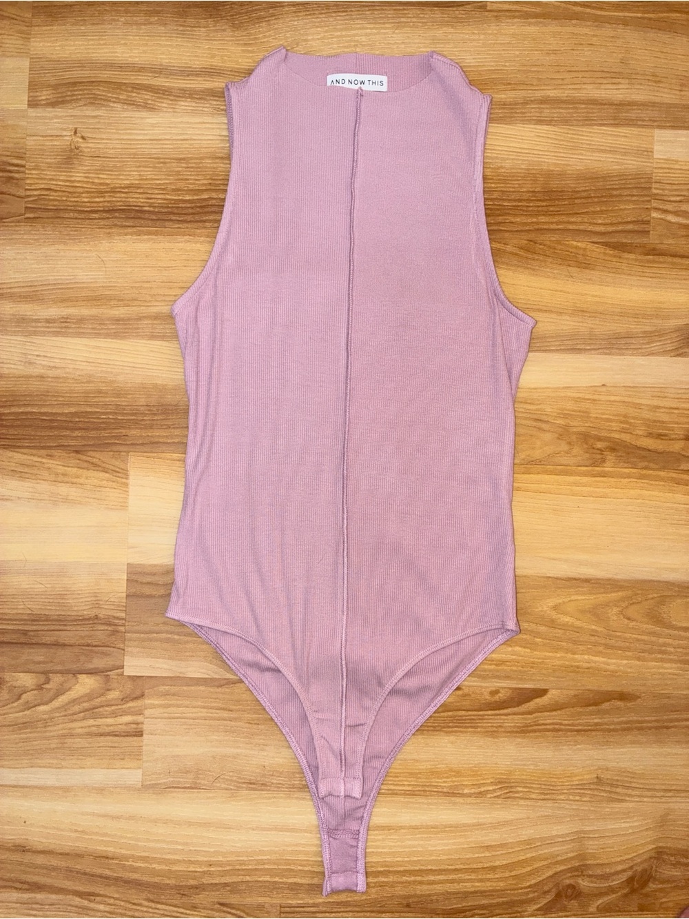 Lavender Ribbed High Neck Bodysuit